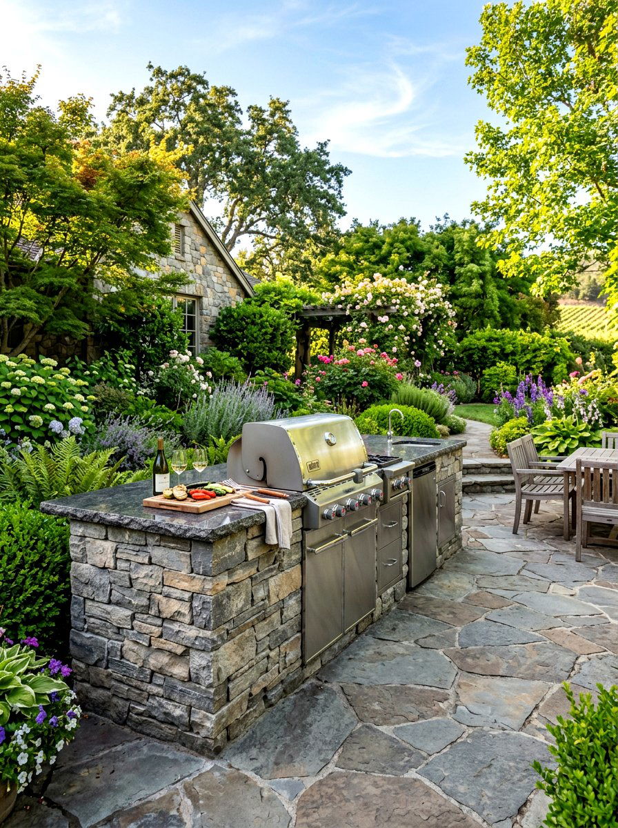 Outdoor Kitchen Stone Veneer - 30 grill island ideas