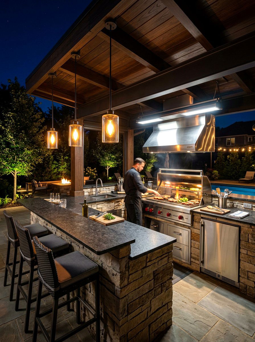 Outdoor Kitchen Task Lighting - 30 outdoor structure lighting ideas