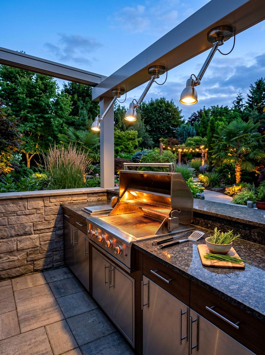 Outdoor Kitchen Task Lighting - 30 backyard lighting ideas
