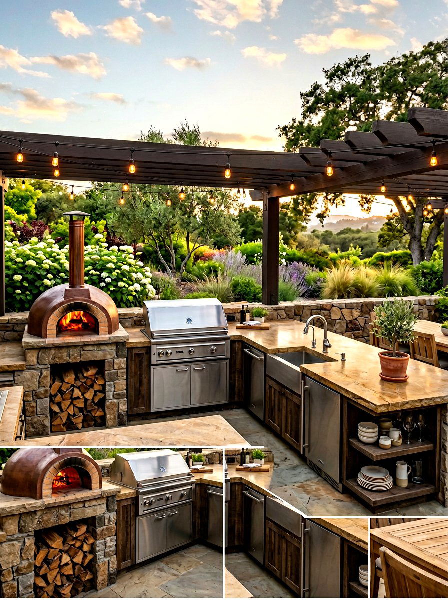 Outdoor Kitchen With Pizza Oven - 30 indoor outdoor living ideas