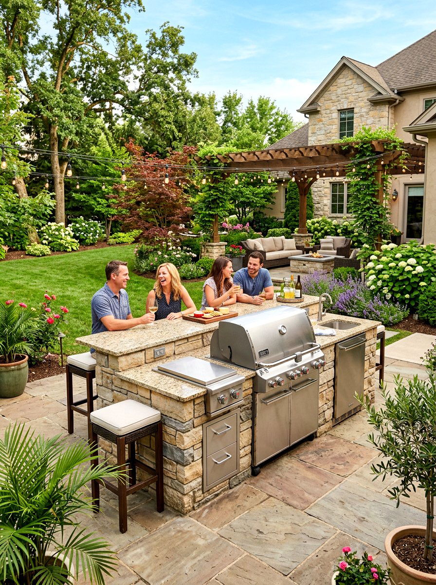 Outdoor Kitchen With Seating - 30 outdoor kitchen ideas