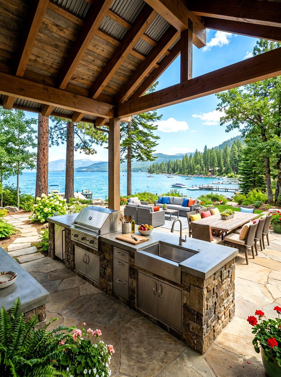 Outdoor Lake Kitchen - 30 lake house kitchen ideas