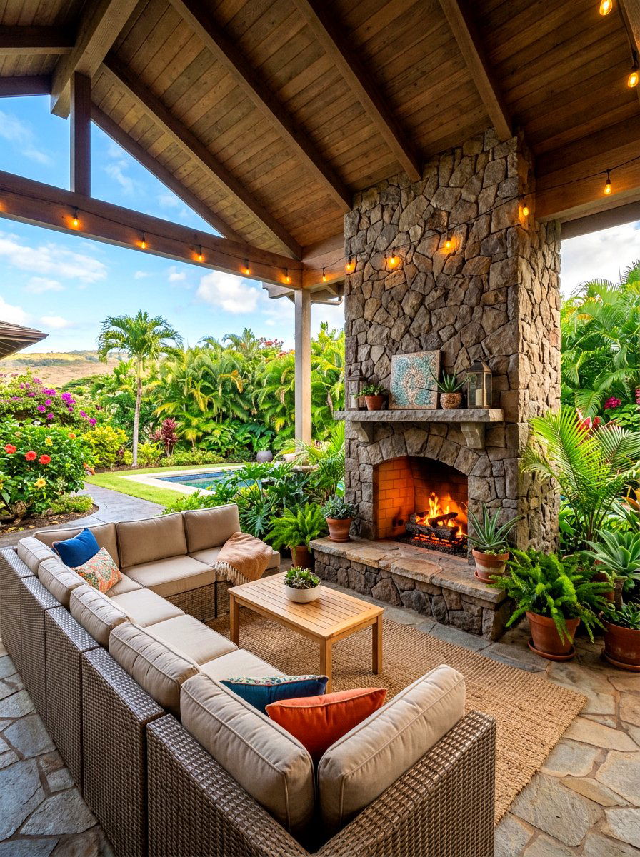 Outdoor Lanai Fireplace Seat - 30 fireplace reading nook ideas