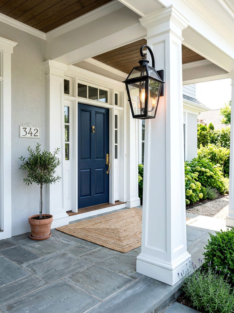 Outdoor Lantern Column Sconce - 30 porch columns decor ideas