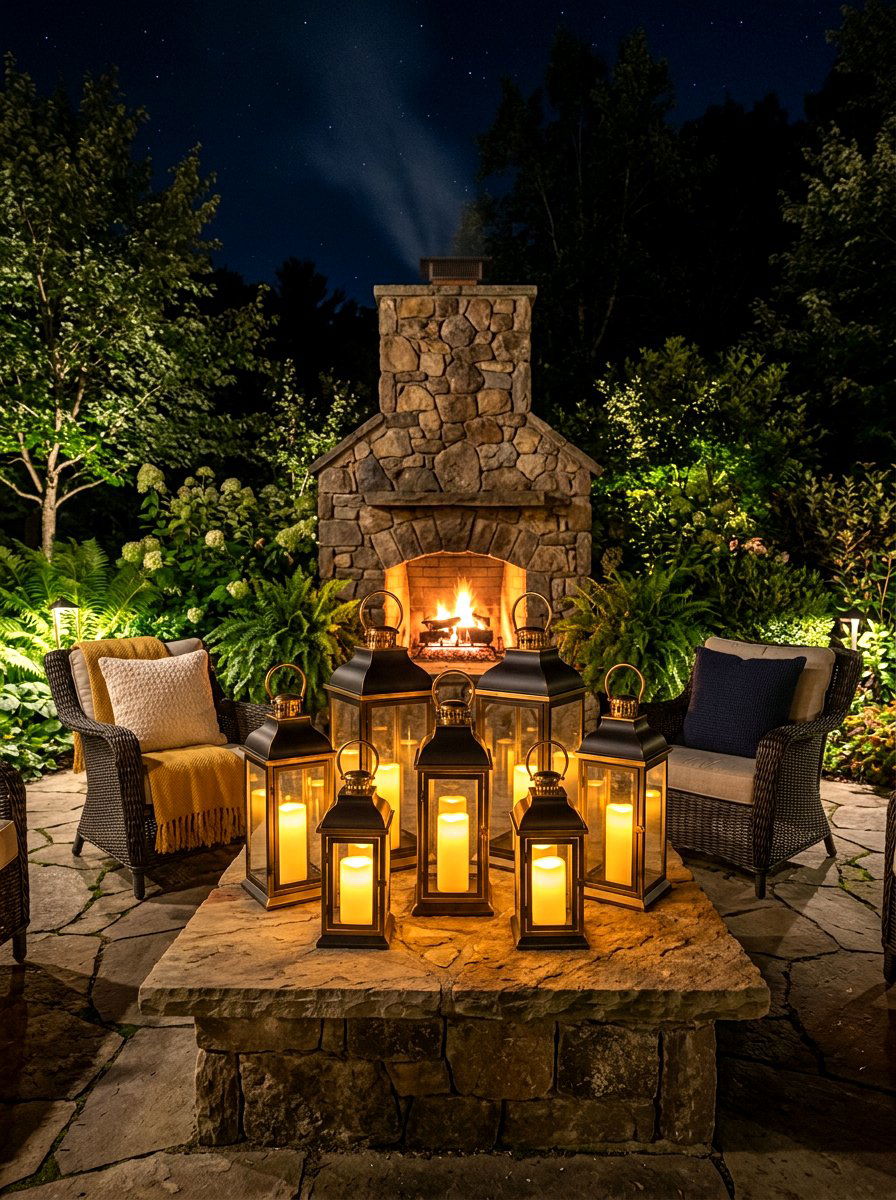 Outdoor Lantern Display - 30 backyard lighting ideas