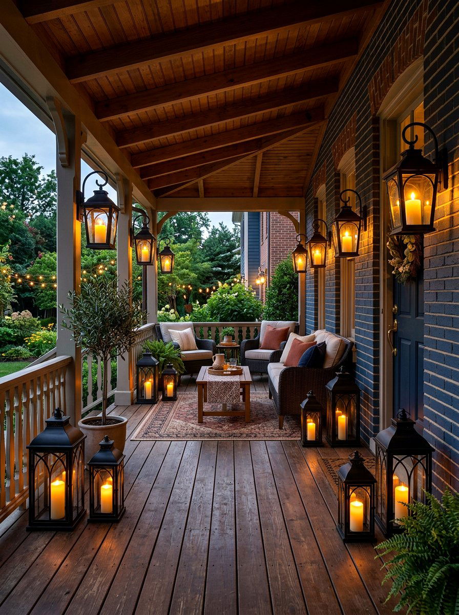 Outdoor Lantern Lighting - 30 Pinterest front porch decor ideas