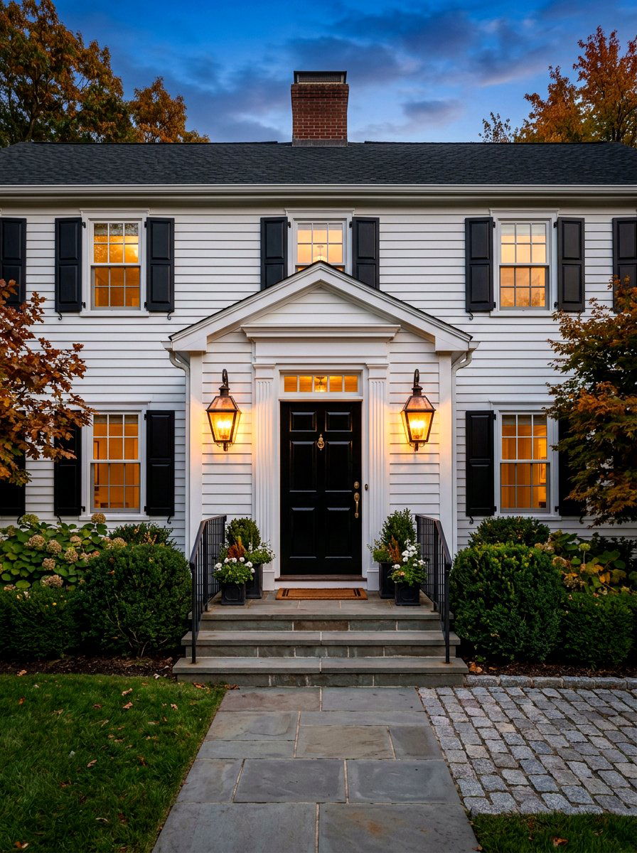 Outdoor Lantern Lighting - 30 colonial house exterior ideas