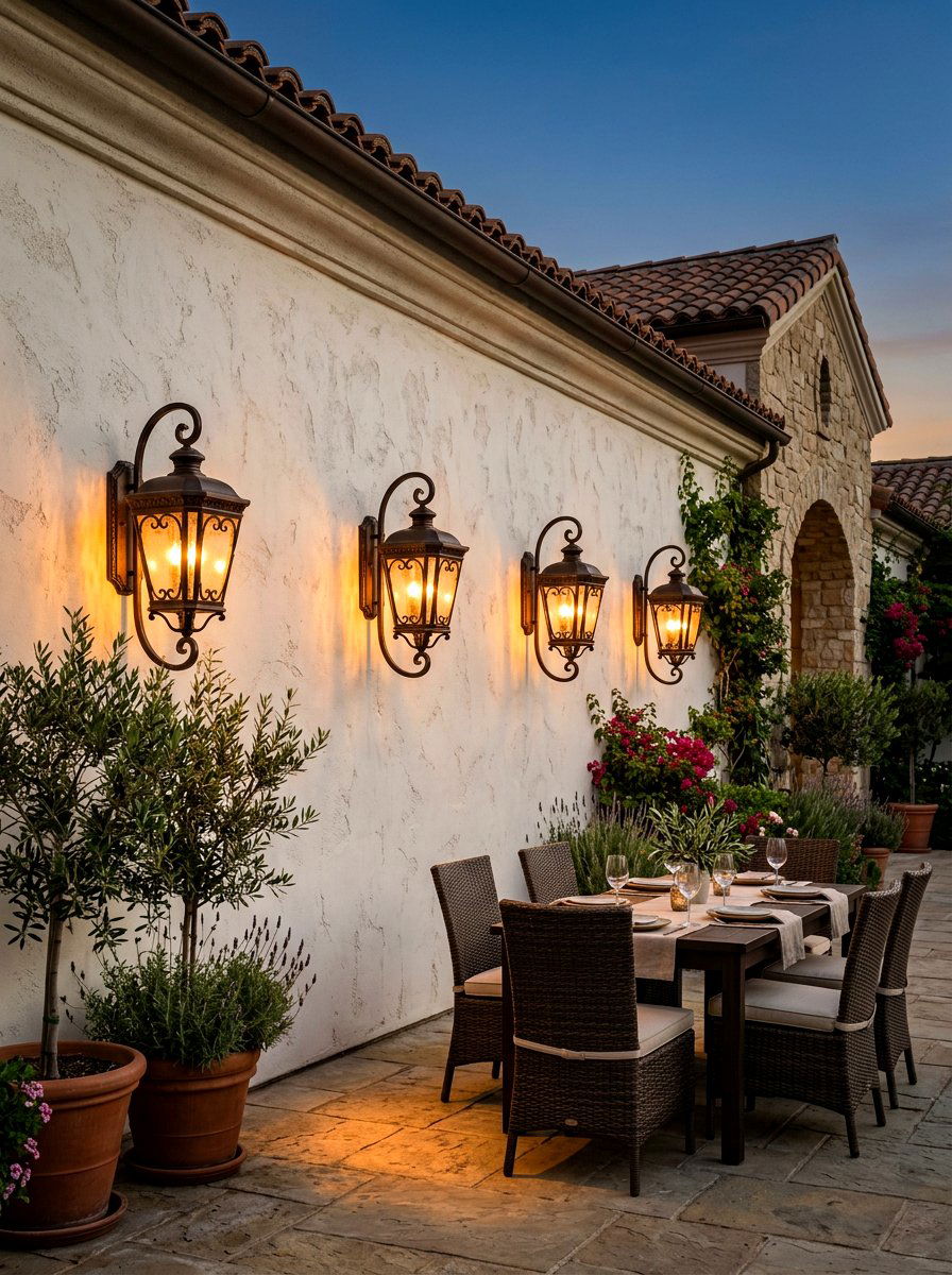 Outdoor Lantern Sconce - 30 Spanish courtyard ideas