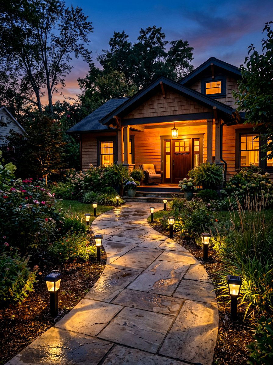 Outdoor Lighting For Bungalow Pathway - 30 bungalow front yard ideas