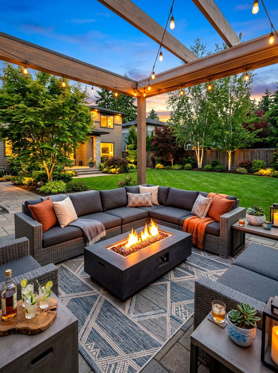 Outdoor Living Room Fire Pit - 30 modern fire pit ideas