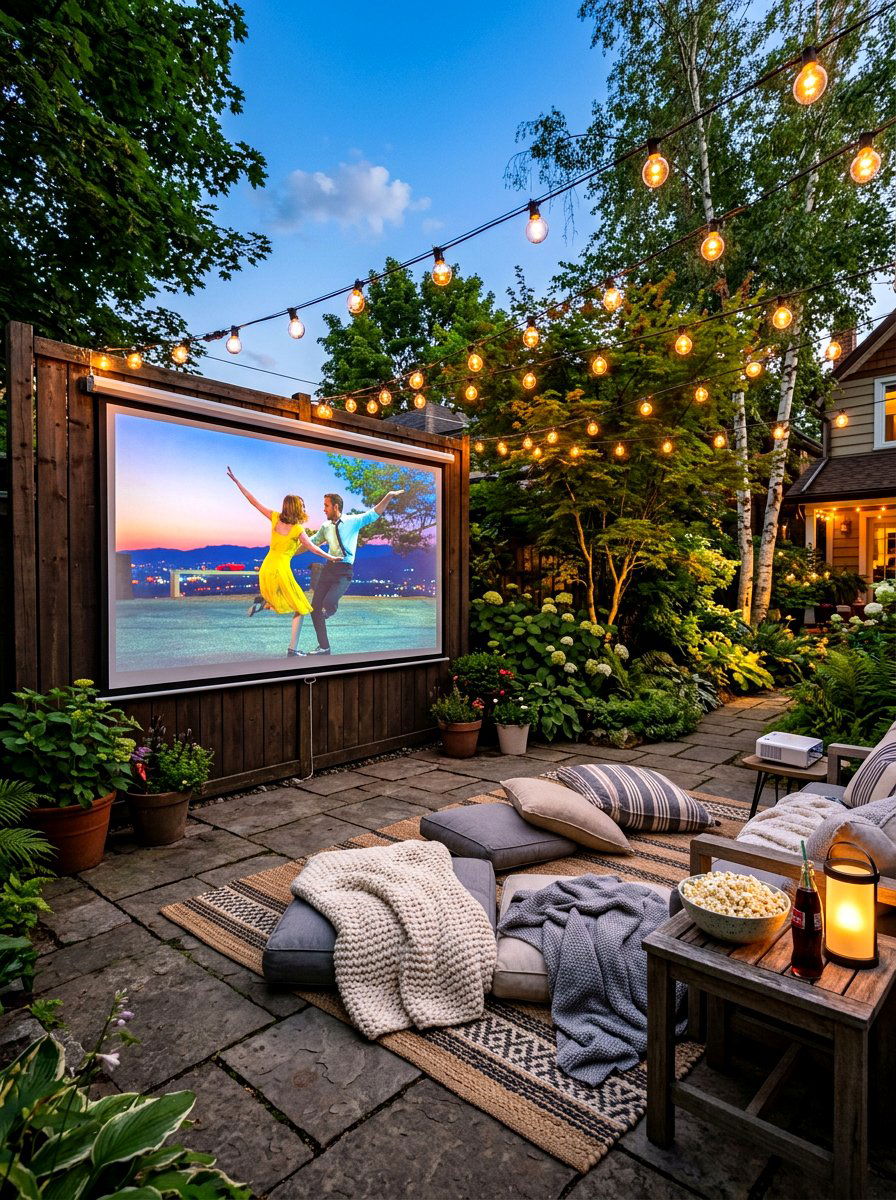 Outdoor Movie Projector - 30 patio date night ideas