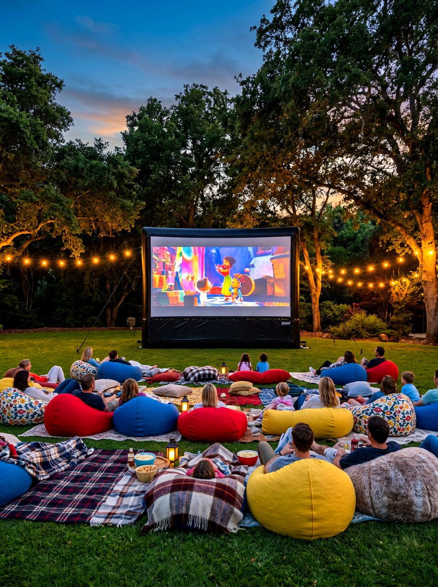 Outdoor Movie Screen - 30 backyard retreat ideas
