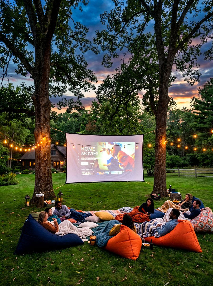 Outdoor Movie Screen - 30 budget backyard ideas
