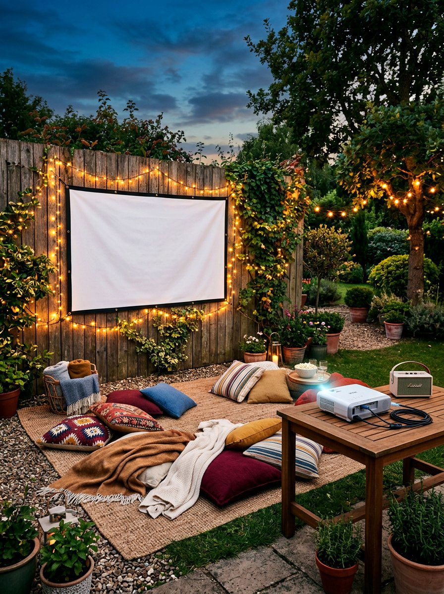 Outdoor Movie Screen - 30 budget patio ideas