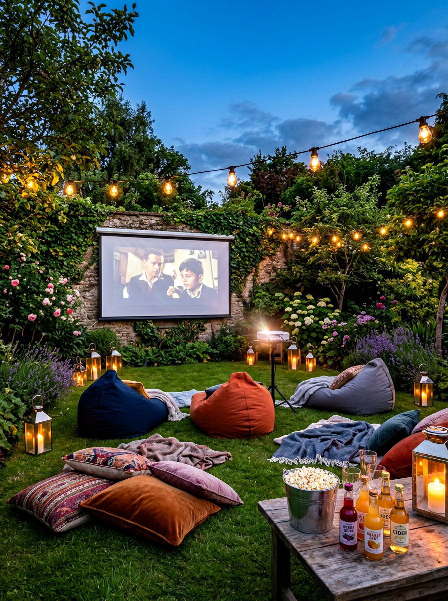 Outdoor Movie Screen Setup - 30 summer patio hosting ideas