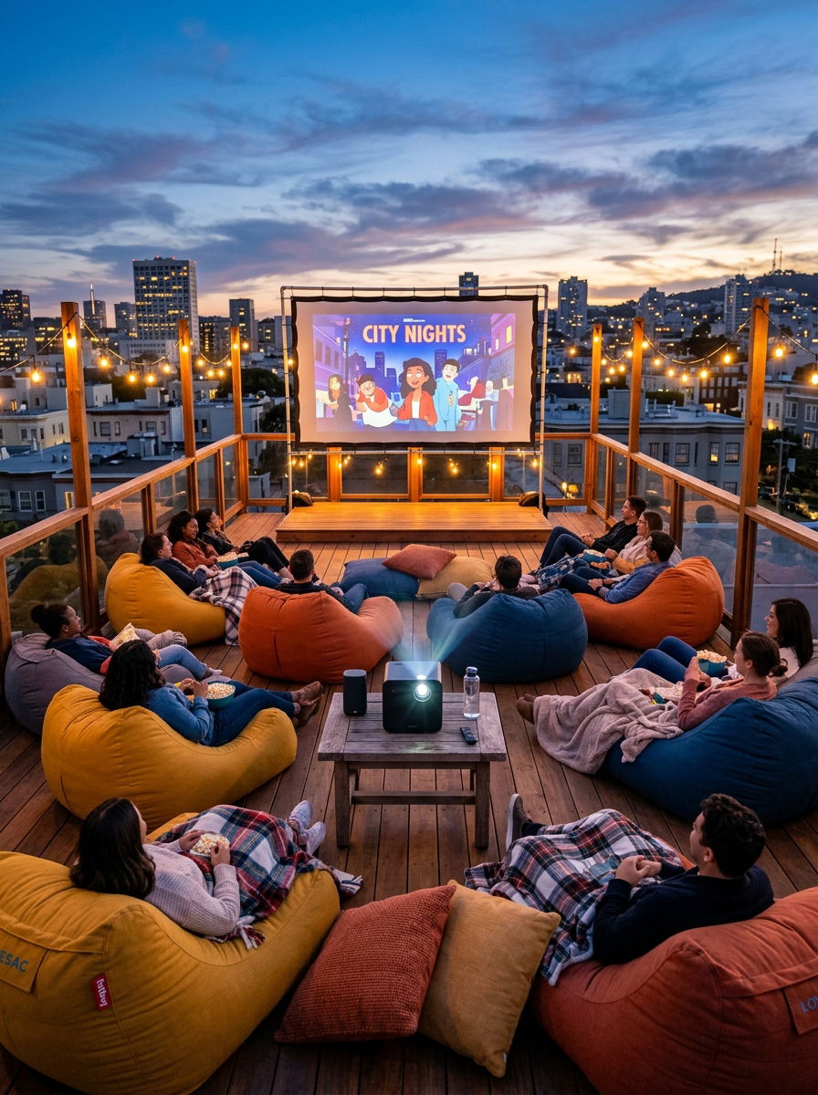 Outdoor Movie Theater - 30 rooftop deck ideas