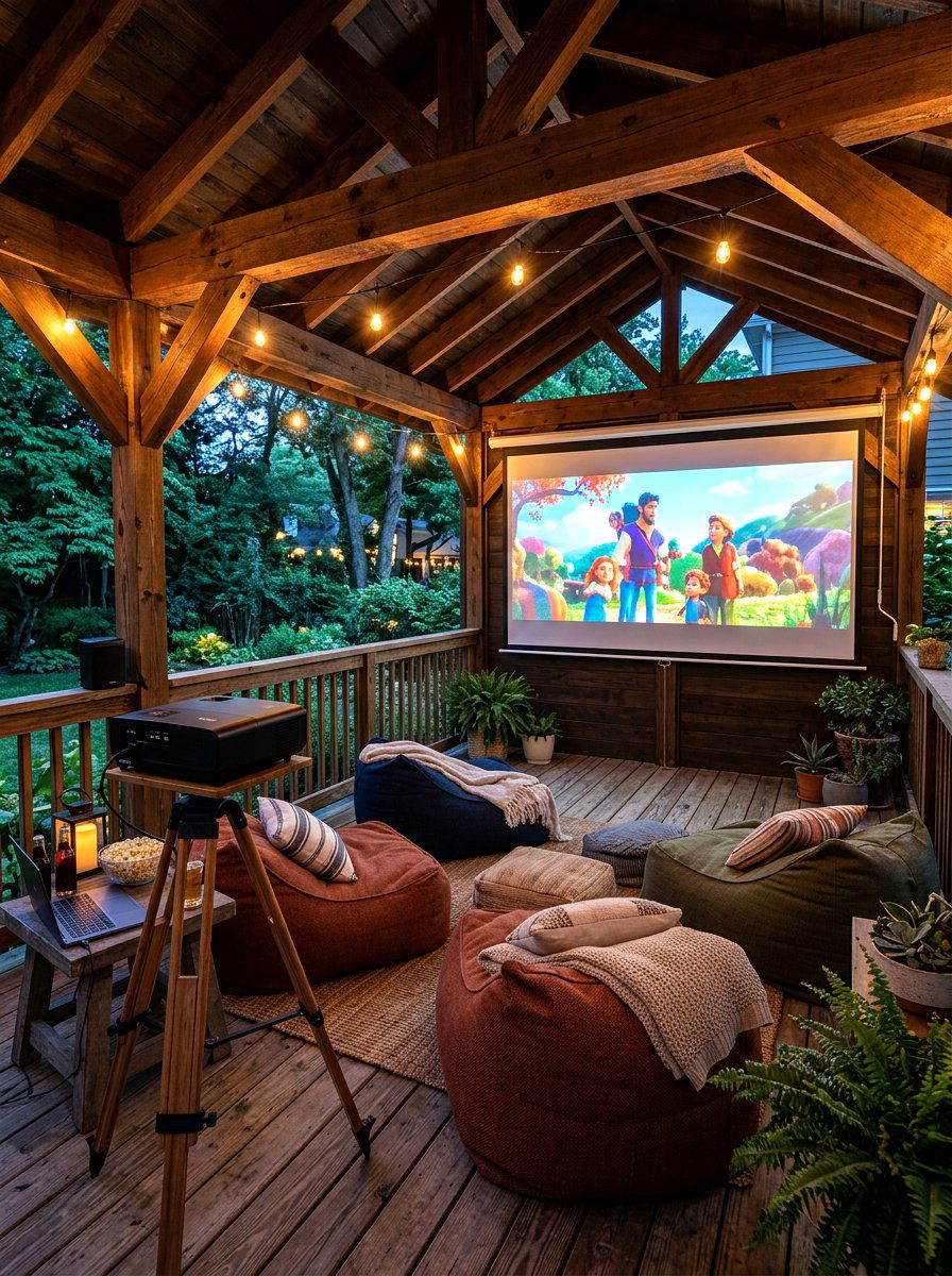 Outdoor Movie Theater - 30 two level deck ideas