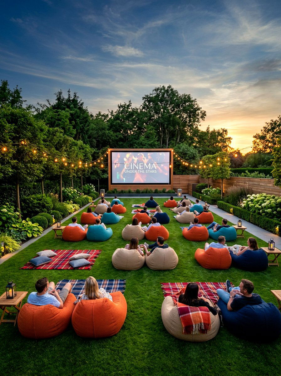 Outdoor Movie Theater - 30 backyard staycation ideas