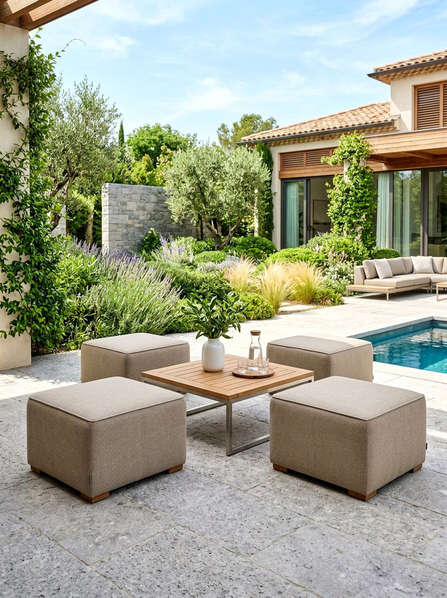 Outdoor Ottoman Set - 30 sunroom seating ideas