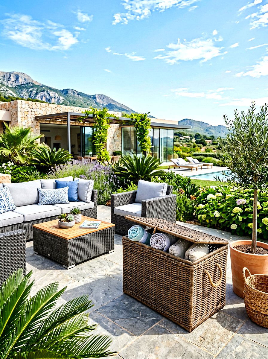 Outdoor Patio Basket - 30 basket storage ideas