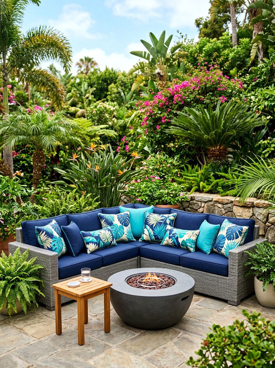 Outdoor Patio Furniture Pillow Arrangement - 30 layered throw pillow ideas