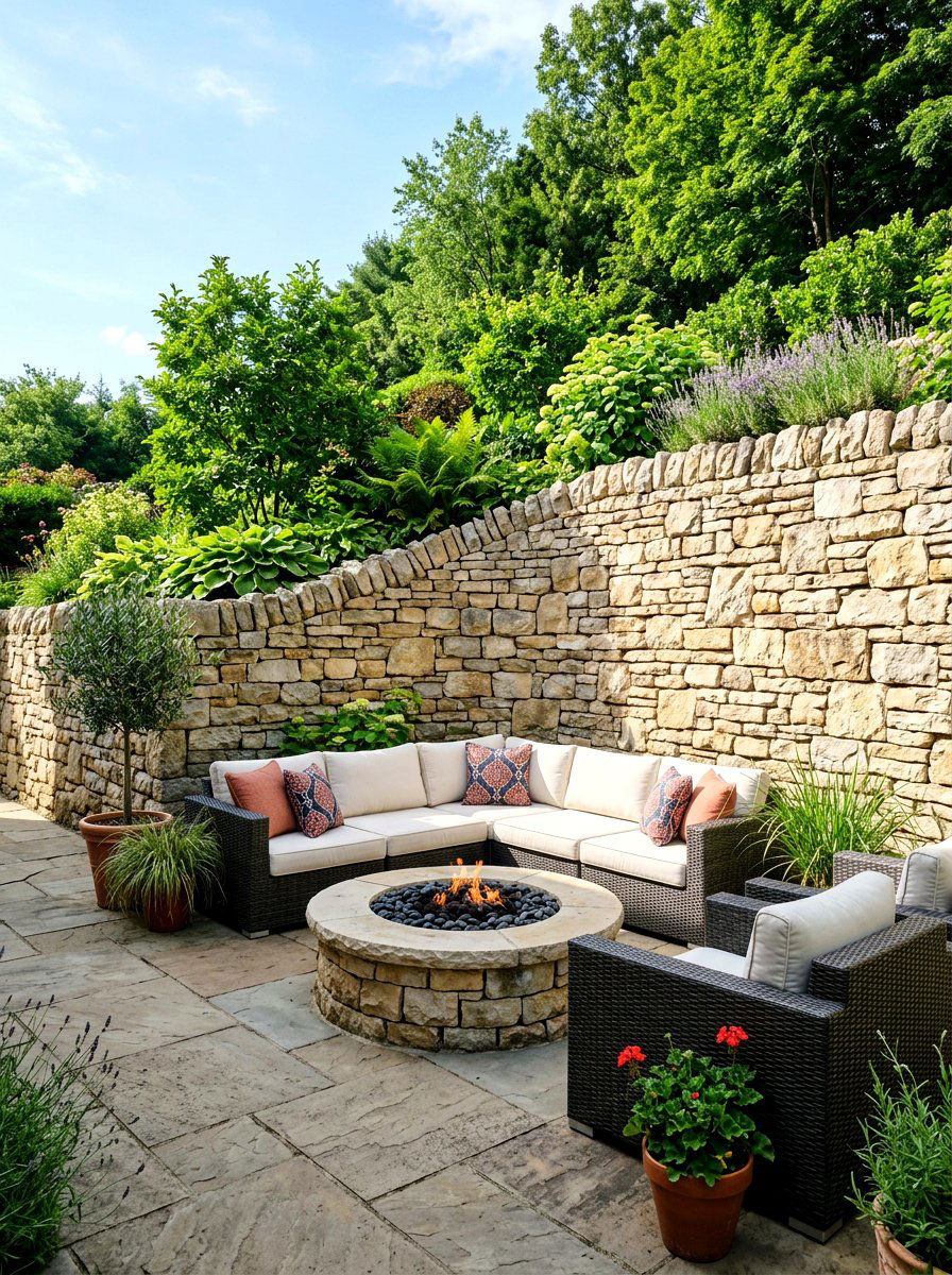 Outdoor Patio Stone Wall - 30 stone accent wall ideas