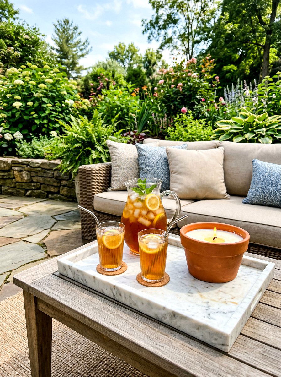 Outdoor Patio Table Tray - 30 marble tray styling ideas