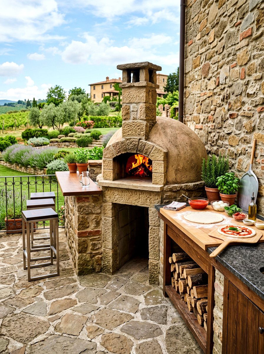 Outdoor Pizza Oven - 30 patio dinner party ideas
