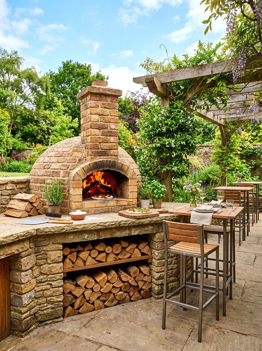 Outdoor Pizza Oven - 30 backyard hosting aesthetic ideas