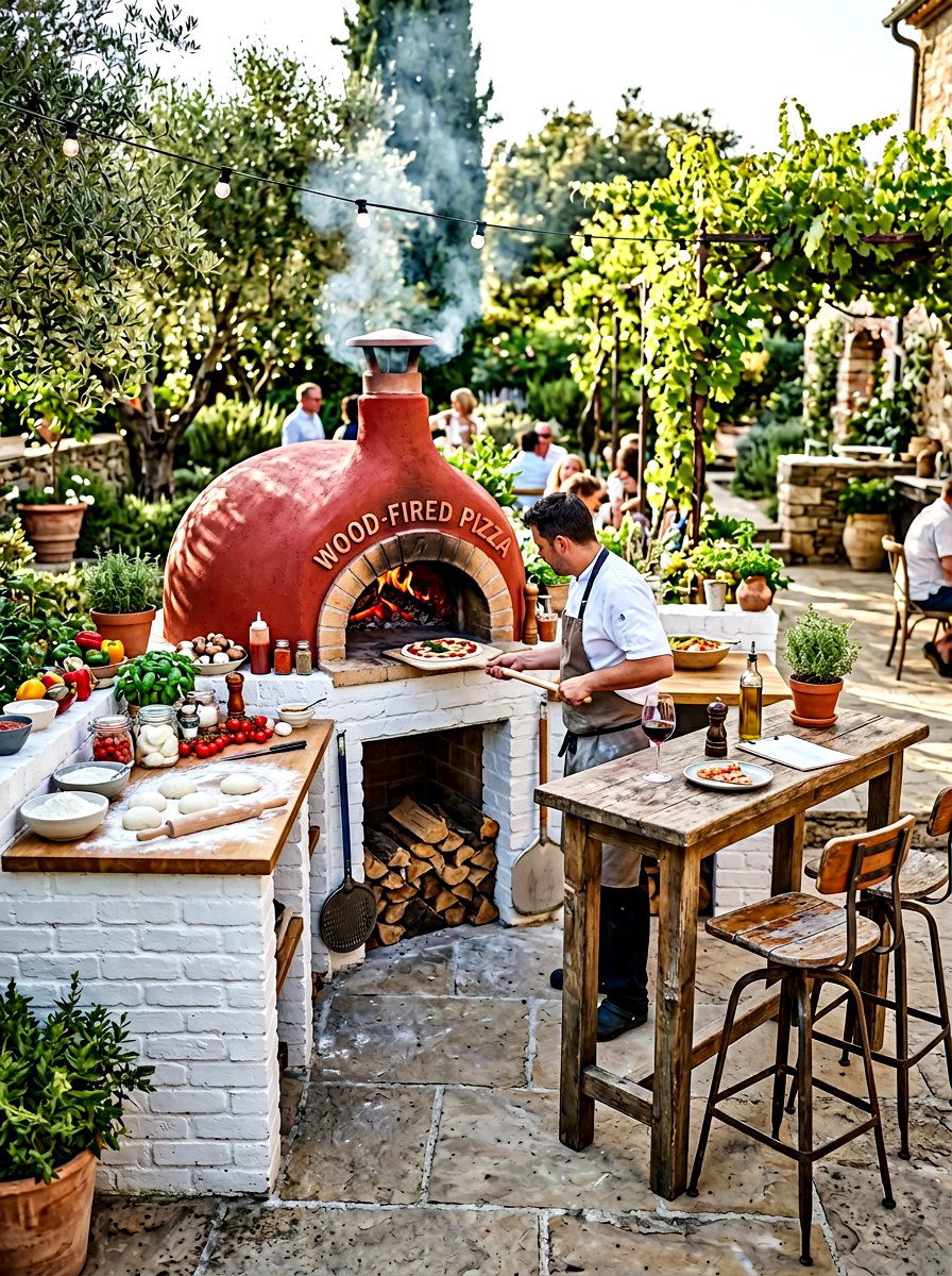Outdoor Pizza Oven Station - 30 backyard entertaining zone ideas