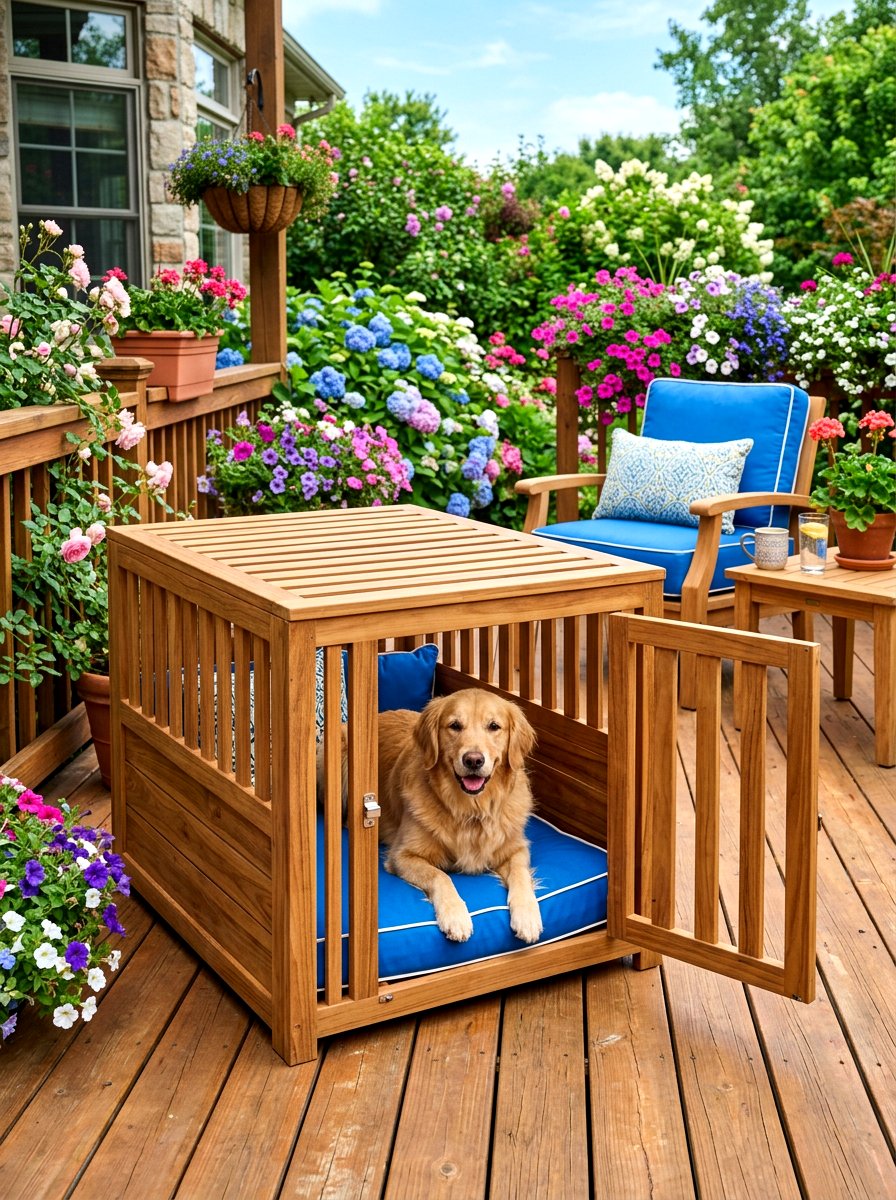 Outdoor Porch Dog Crate - 30 dog crate furniture ideas
