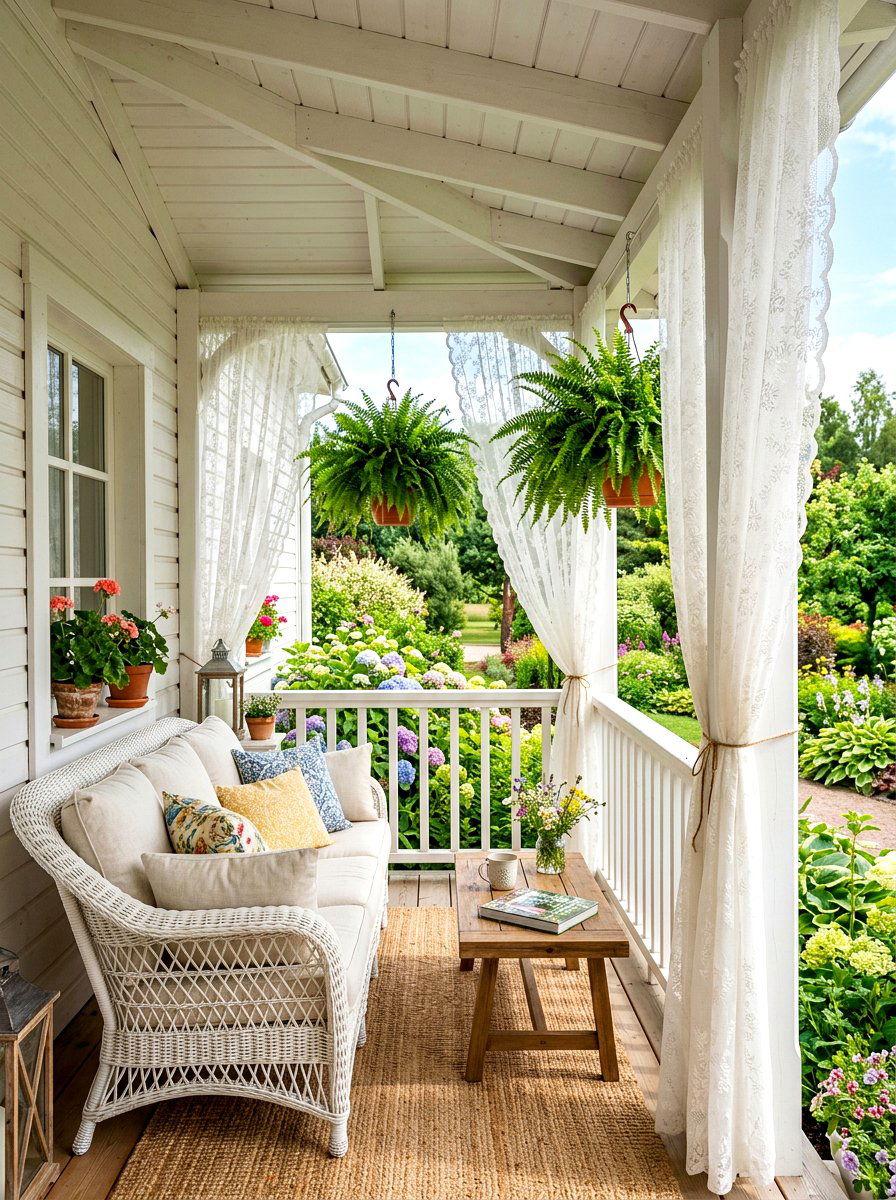 Outdoor Porch Lace Curtain - 30 lace curtain ideas