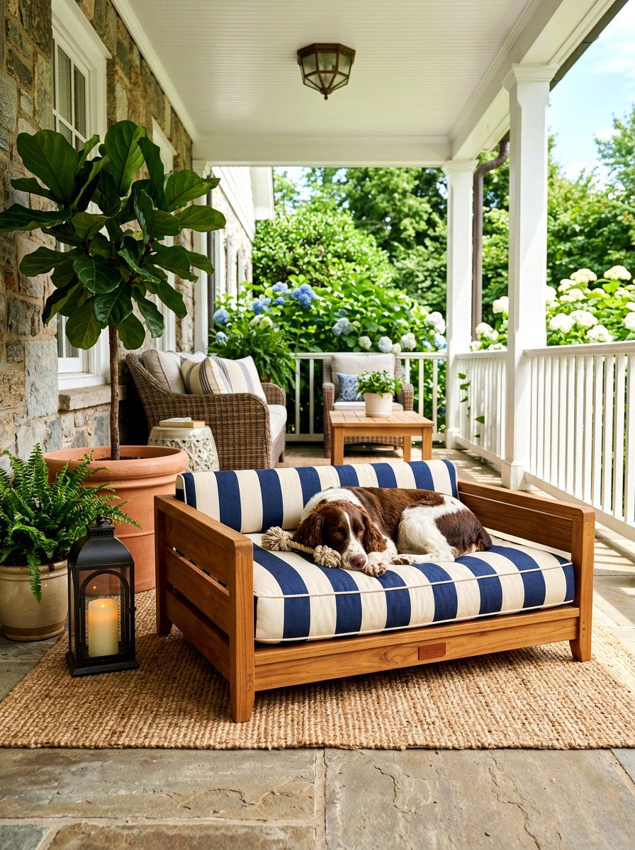 Outdoor Porch Pet Bed - 30 pet basket styling ideas