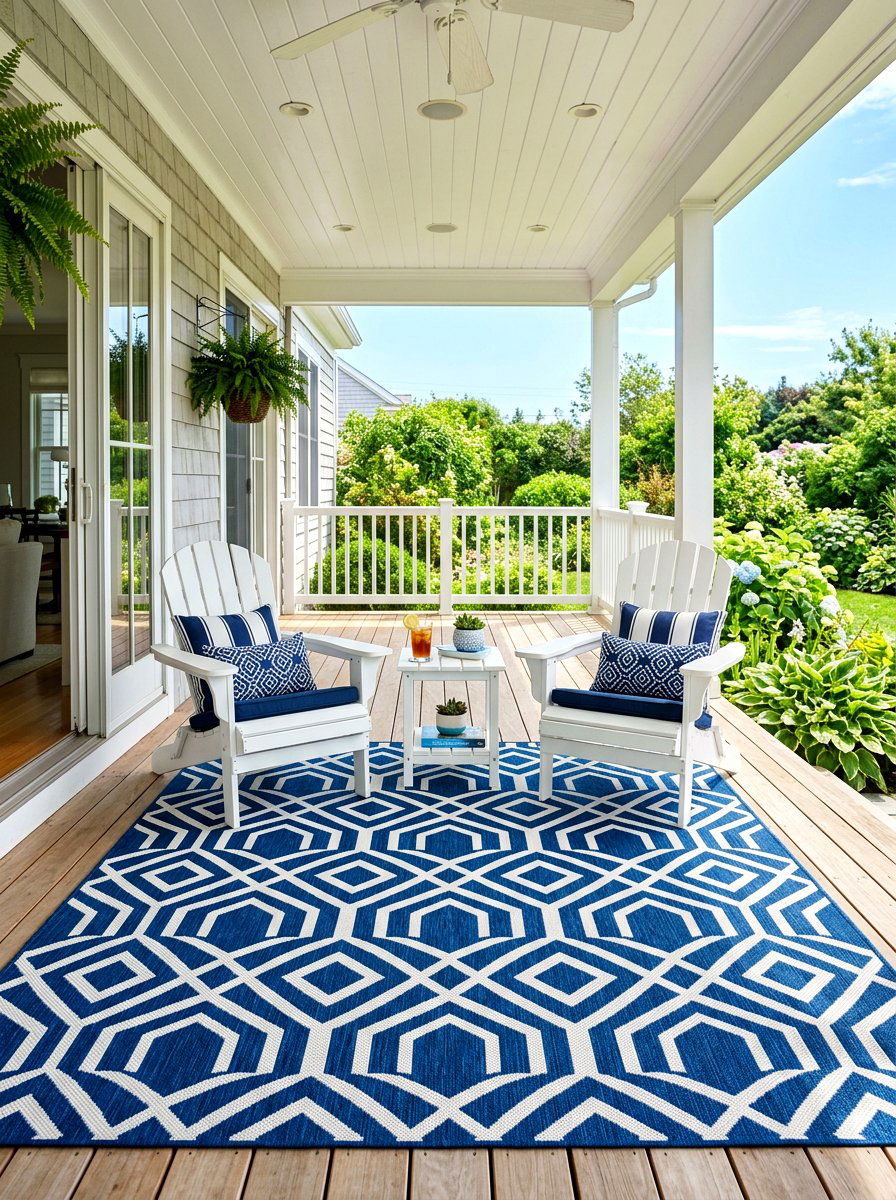 Outdoor Porch Rug - 30 July porch ideas aesthetic