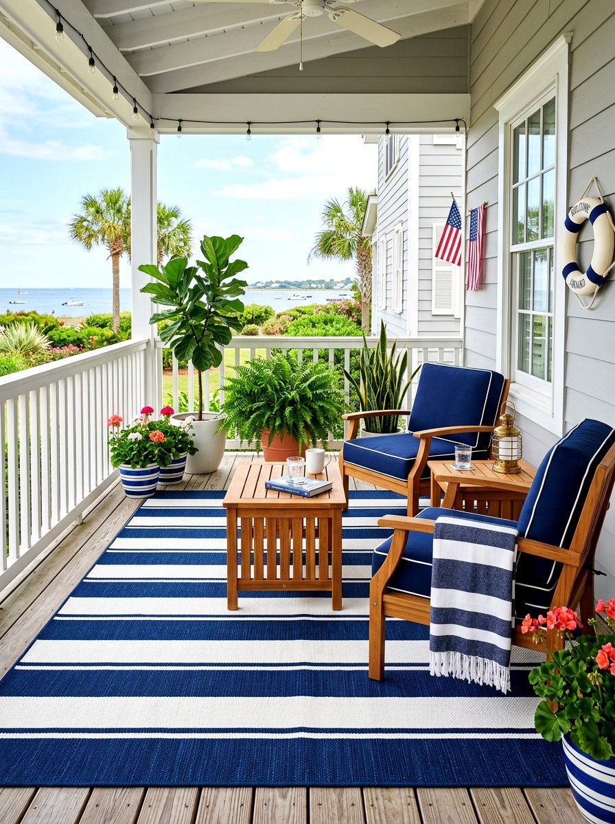 Outdoor Porch Rug - 30 porch makeover ideas
