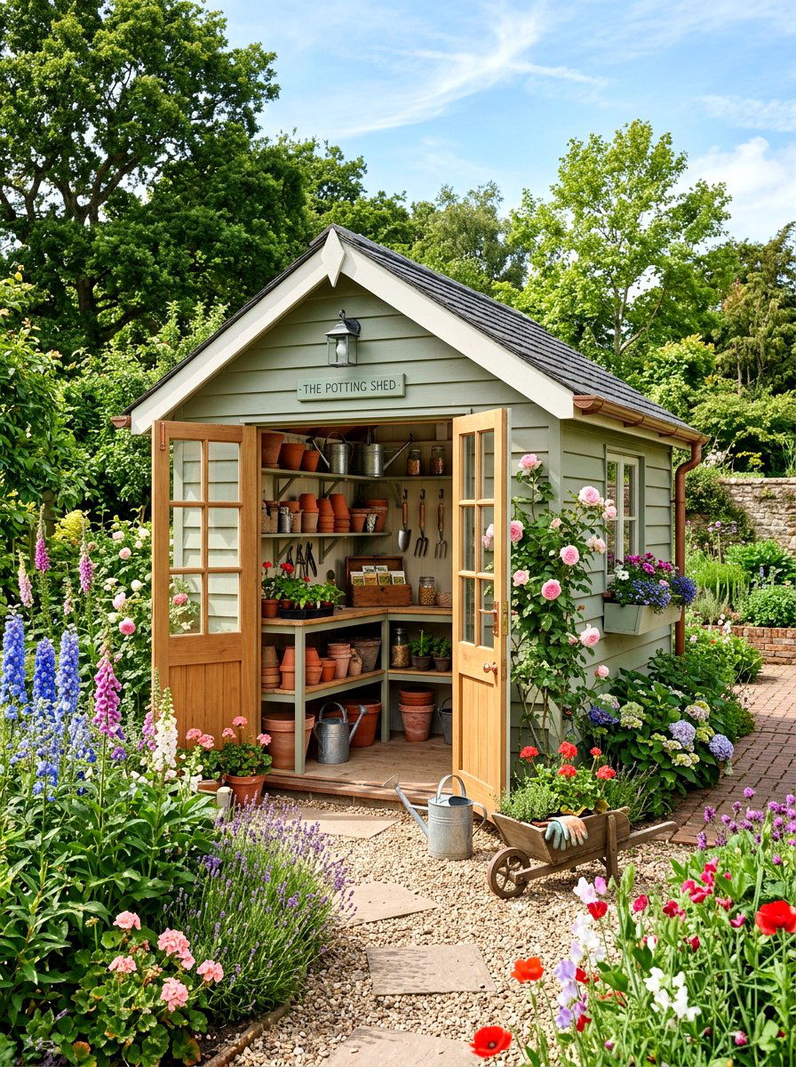 Outdoor Potting Shed - 30 garden workstation ideas
