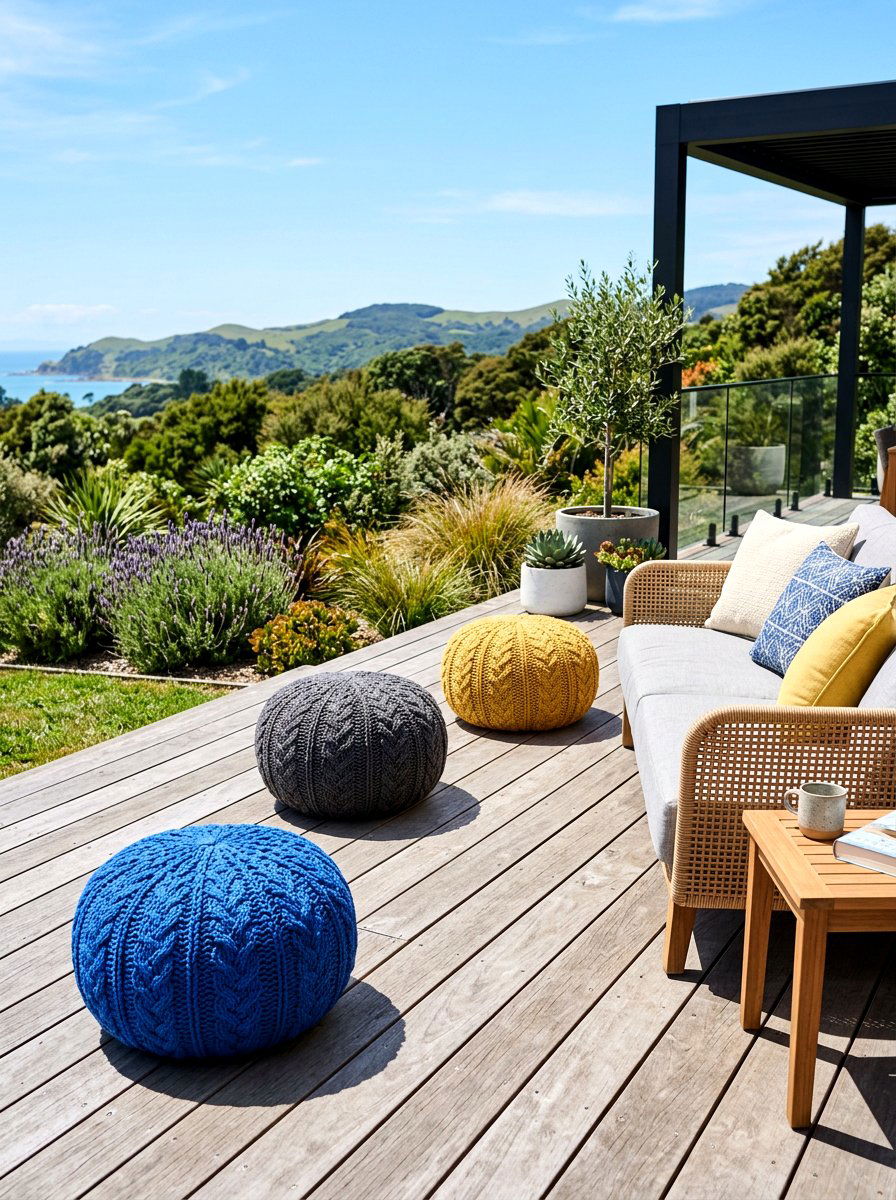 Outdoor Pouf Ottoman - 30 deck furniture ideas