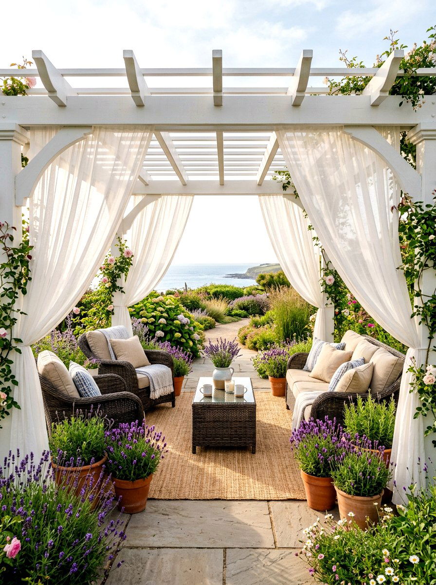 Outdoor Privacy Curtain - 30 pergola privacy wall ideas