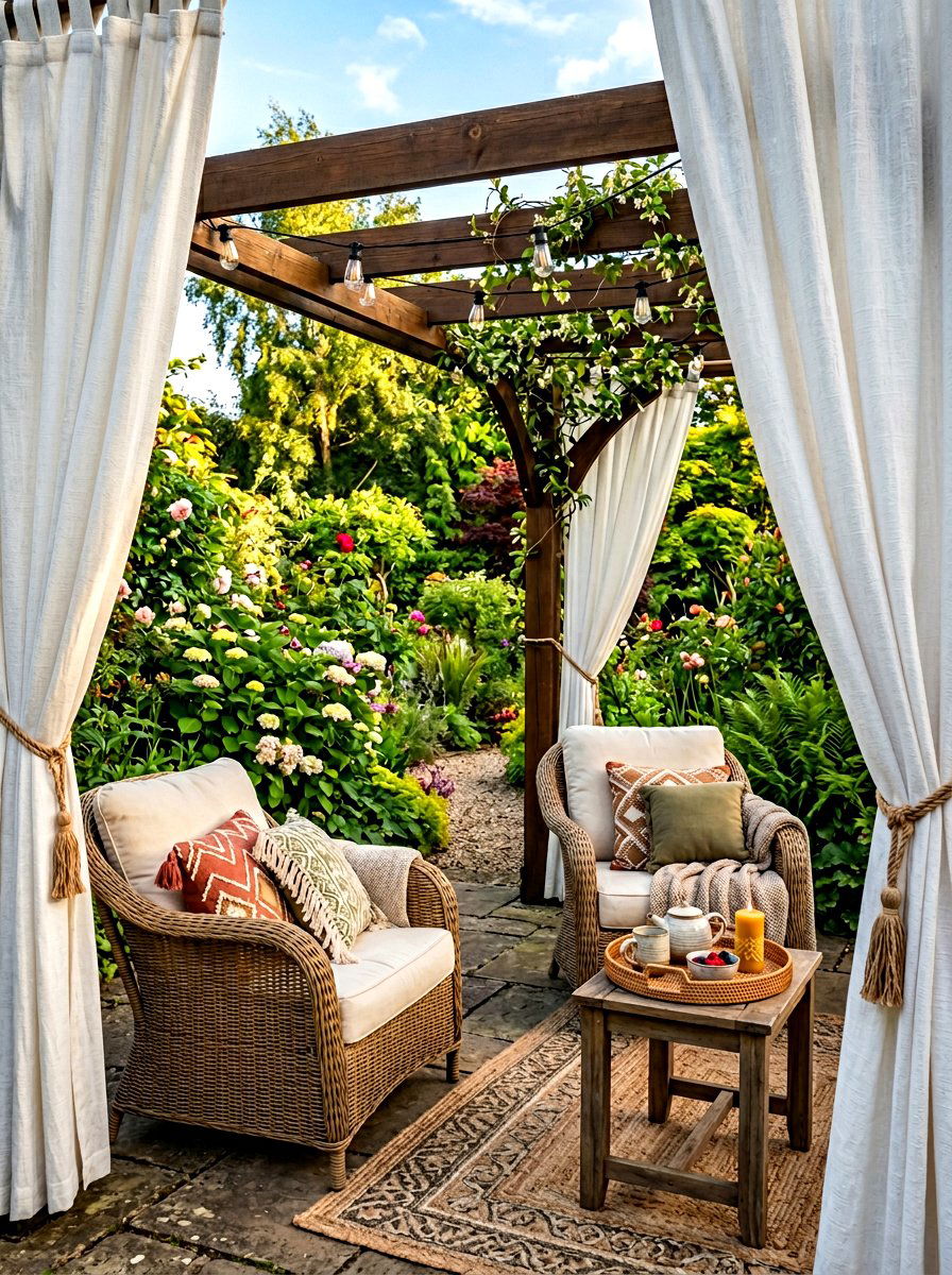 Outdoor Privacy Curtains - 30 pergola shade ideas