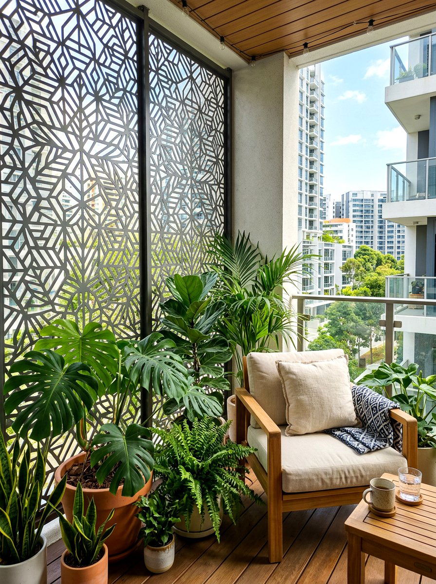 Outdoor Privacy Screen - 30 apartment patio ideas