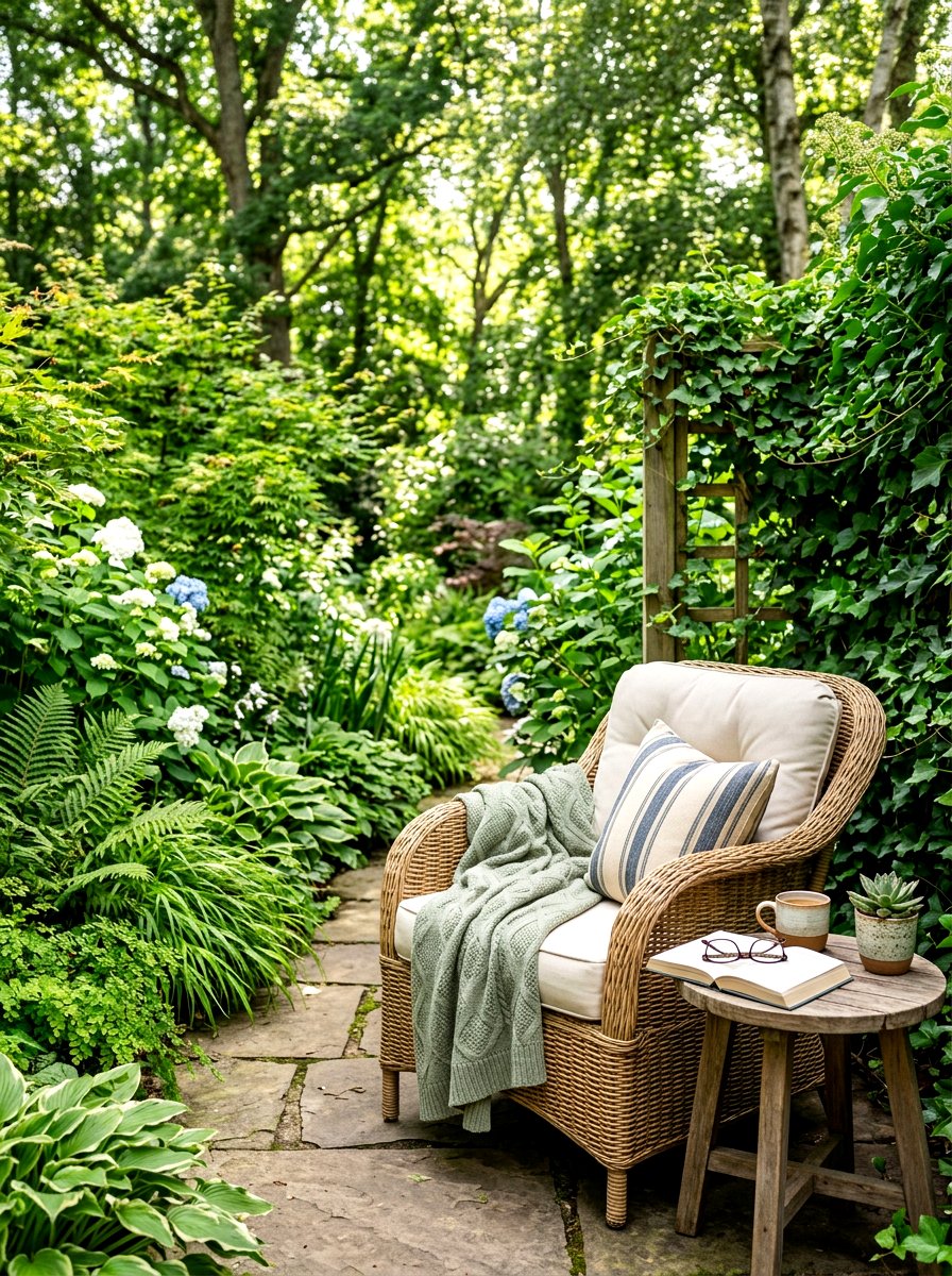 Outdoor Reading Corner - 30 shaded side yard ideas