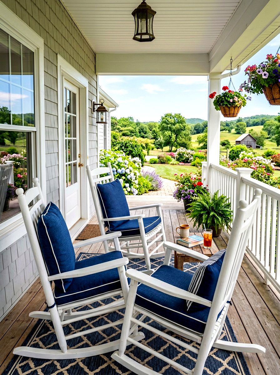 Outdoor Rocking Chairs - 30 front steps decor ideas