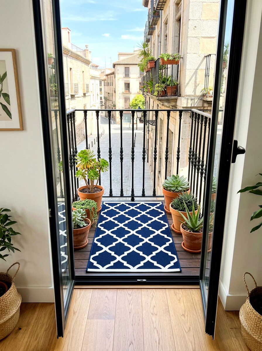 Outdoor Rug - 30 Juliet balcony decor ideas