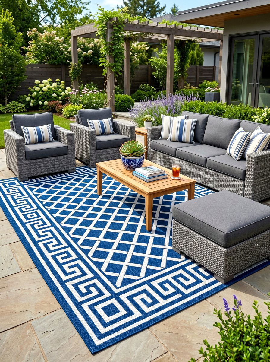 Outdoor Rug - 30 sunny backyard ideas