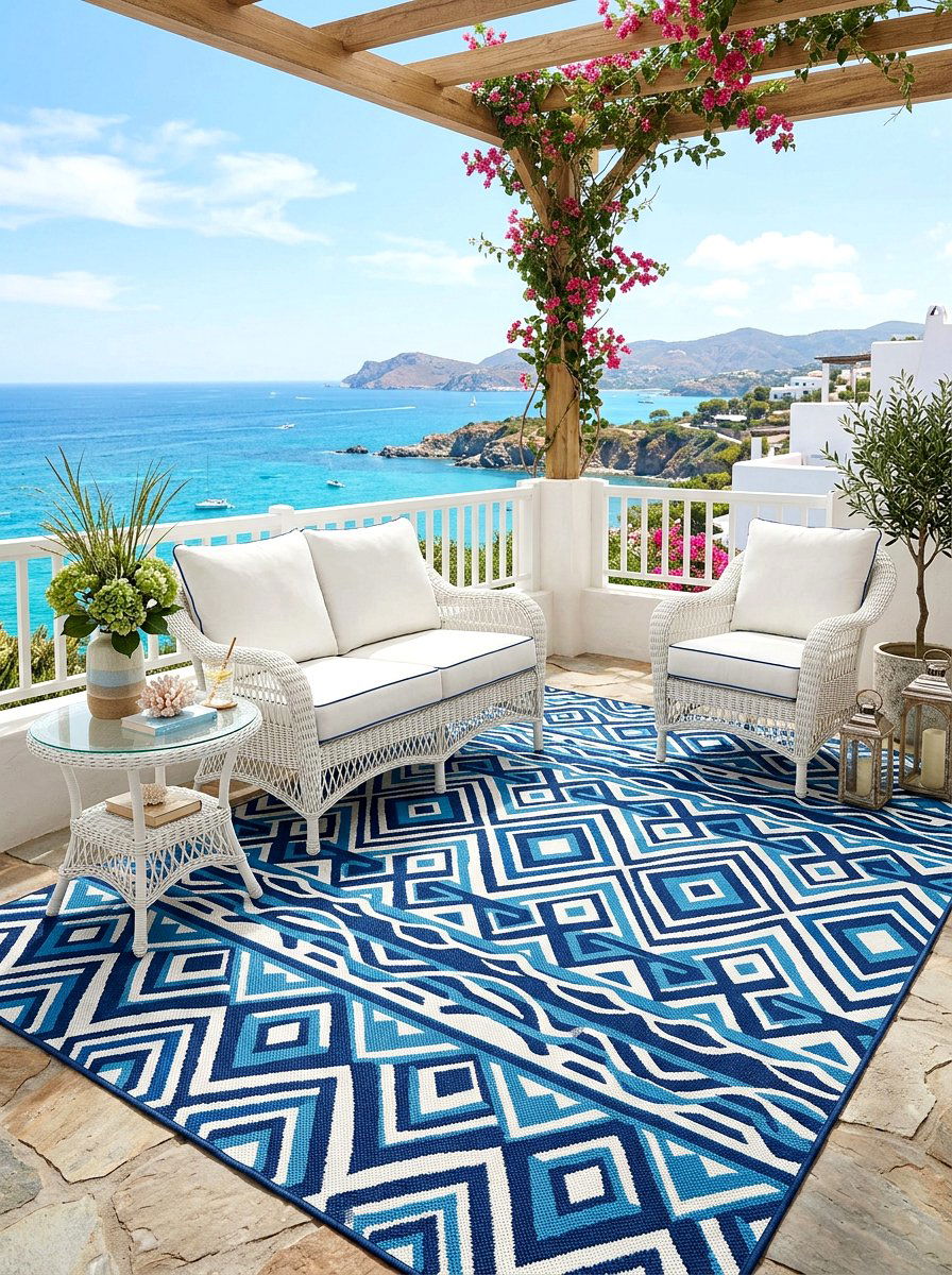 Outdoor Rug Patterned Floor - 30 patio decorating ideas