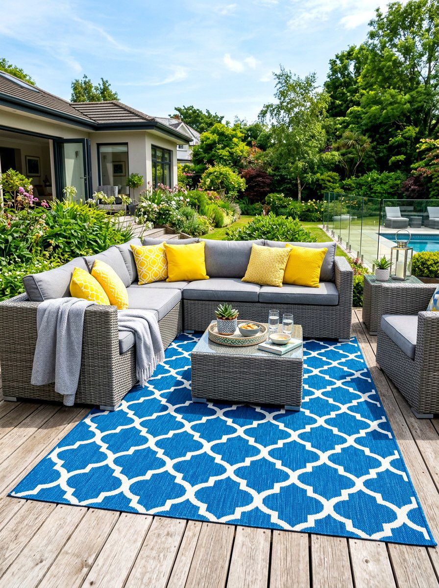 Outdoor Rug Styling - 30 budget backyard ideas