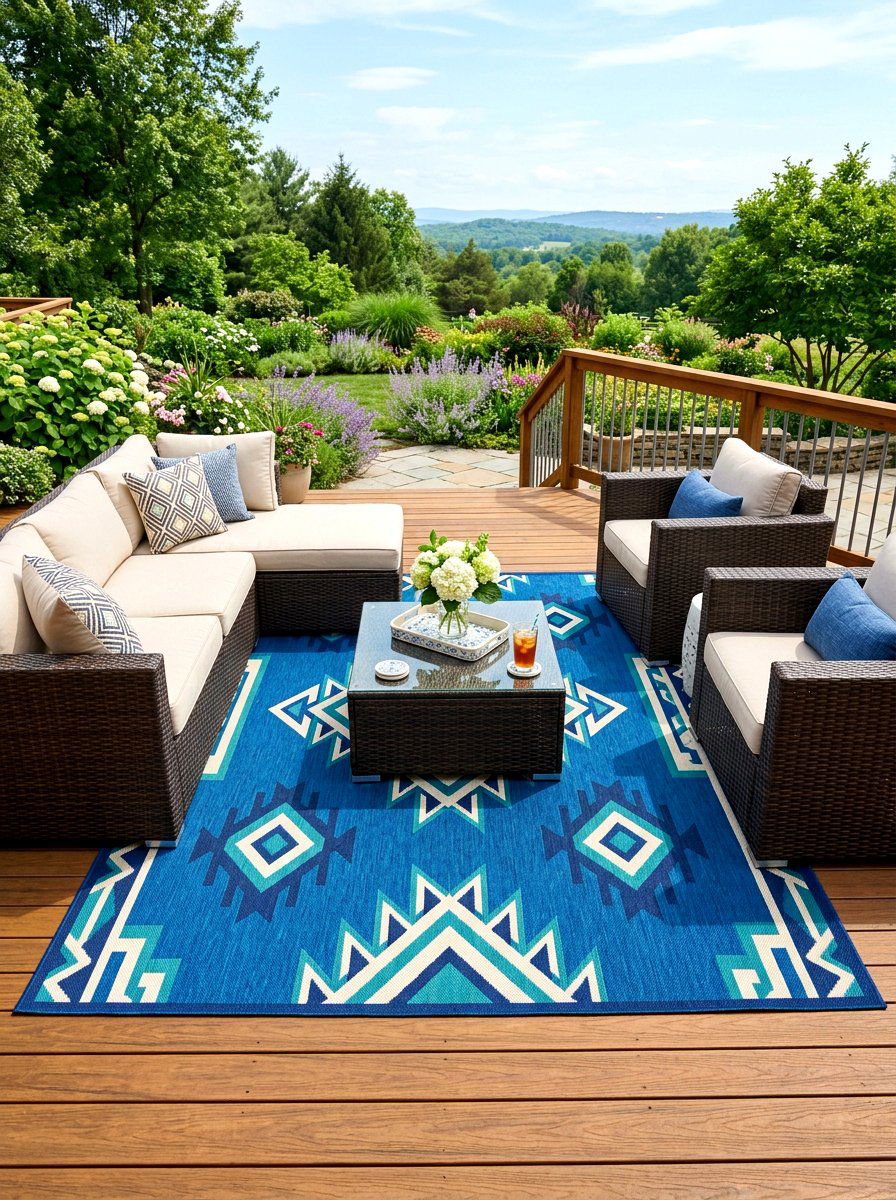 Outdoor Rug Zoning - 30 small backyard ideas