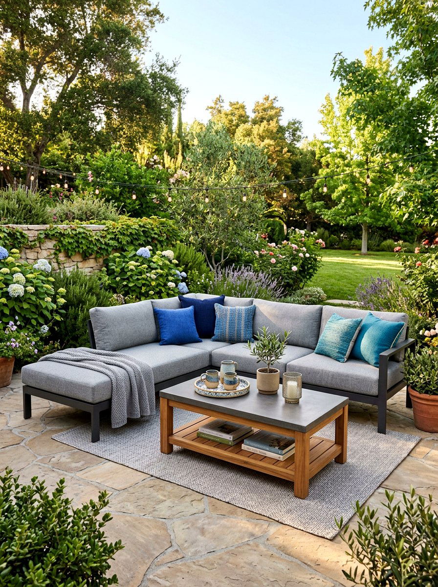 Outdoor Sectional Sofa - 30 backyard staycation ideas