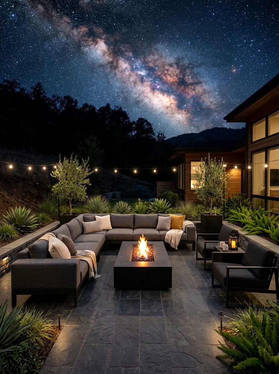 Outdoor Sectional Sofa - 30 stargazing backyard lounge ideas