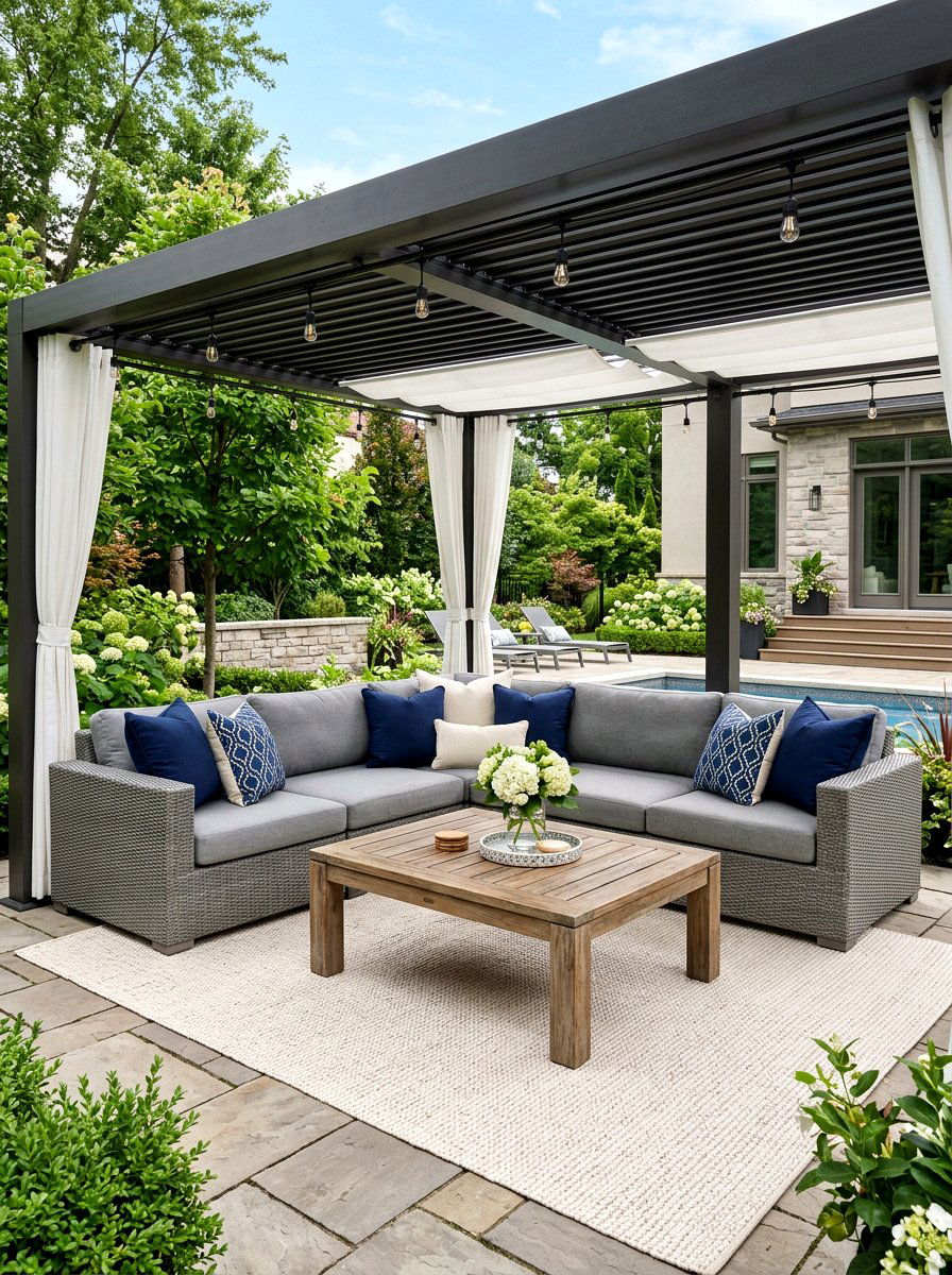 Outdoor Sectional Sofa - 30 gazebo seating ideas